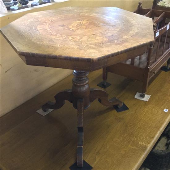A 19th century Italian Rolo marquetry inlaid octagonal occasional table, W.2ft 1.5in.